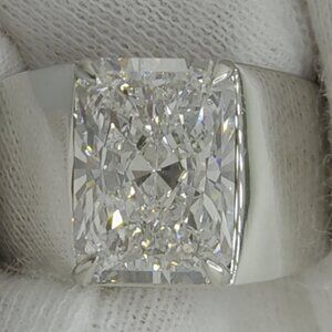 8 Carat Radiant Cut Diamond, Platinum Gentleman's Ring, Lab Created